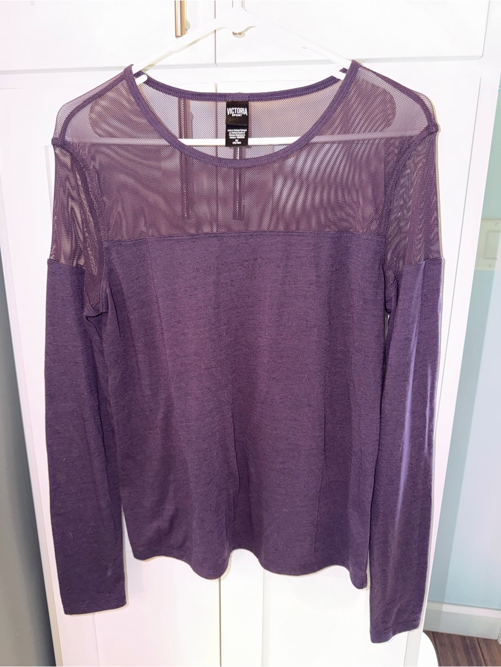 Victoria Sport Purple Mesh Long-Sleeve Top